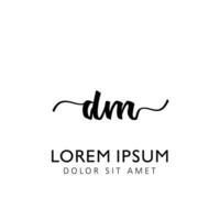 dm första handstil mall design vektor