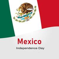 Unabhängigkeit von Mexiko Banner Karte mit Flagge vektor