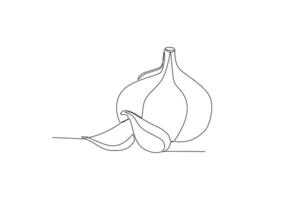 Single einer Linie Zeichnung Gral Gemüse Konzept kontinuierlich Linie zeichnen Design Grafik Vektor Illustration