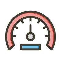 Tachometer Vektor dick Linie gefüllt Farben Symbol zum persönlich und kommerziell verwenden.