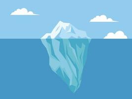unter Wasser und über Wasser Landschaft mit Eisberg Vektor Illustration
