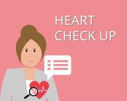 medicinsk hälsa hjärta kolla upp upp bakgrund illustration med patient fick kolla upp för hjärta behandling vektor