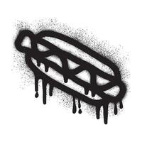 snabb mat varm hund graffiti med svart spray måla vektor