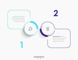 vektor infographic etikett designmall med ikoner och 2 alternativ eller steg. kan användas för processdiagram, presentationer, arbetsflödeslayout, banner, flödesschema, infograf.