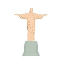 christ de återlösare staty i rio de janeiro Brasilien illustration platt vektor. värld känd landmärken. vektor
