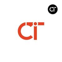 brev cti monogram logotyp design vektor