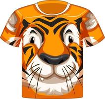 Vorderseite des T-Shirts mit Tiger-Muster vektor