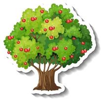 Apfelbaum-Aufkleber auf weißem Hintergrund vektor