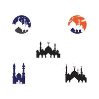 ställa in moské logotyp mall vektor symbol