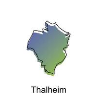 Karte von thalheim Illustration Design mit schwarz Gliederung auf Weiß Hintergrund, Design Vorlage geeignet zum Ihre Unternehmen vektor