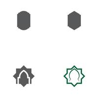 Set Moschee-Fenster-Vektor-Symbol-Design-Vorlage vektor