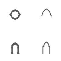 Set Moschee-Fenster-Vektor-Symbol-Design-Vorlage vektor