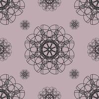 Vektor nahtlos Jahrgang Muster von abstrakt schwarz Spitze Blumen auf ein Rosa Hintergrund