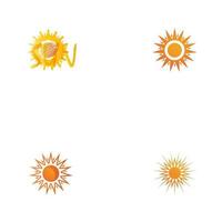 sätta solen vektor illustration ikon logotyp mall design