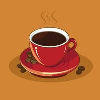 en kopp varm kaffe vektor illustration