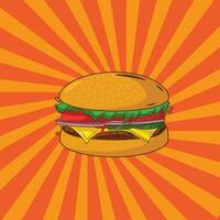 illustration vektor grafisk av burger