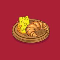 illustration vektor grafisk av bröd och ost på hackning styrelse
