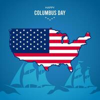 columbus dag baner med USA Kartor och flagga illustration vektor