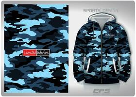 vektor sporter skjorta bakgrund bild.blå kamouflage militär mönster design, illustration, textil- bakgrund för sporter lång ärm luvtröja, jersey luvtröja