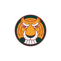 enkel tiger huvud logotyp för emblem eller ikon vektor