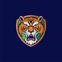 enkel tiger huvud logotyp för emblem eller ikon vektor