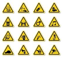 varningsfara symboler etiketter tecken isolera på vit bakgrund, vektorillustration vektor