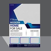 Immobilien Flyer kreatives modernes Vorlagendesign nach Hause zum Verkauf.eps vektor