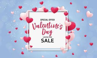 Valentinstag Liebe und Gefühle Verkauf Hintergrunddesign. Vektor-Illustration vektor