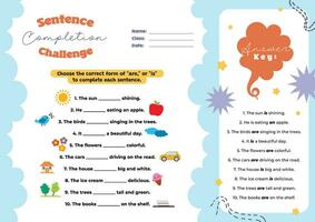 eben Design Vektor Spaß Lernen Englisch Wortschatz Grammatik druckbar zum Kinder Aktivität