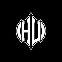 hu brev logotyp. hu kreativ monogram initialer brev logotyp begrepp. hu unik modern platt abstrakt vektor brev logotyp design.