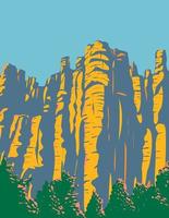 huva i chiricahua bergen ligger i chiricahua national monument i arizona usa wpa affisch konst vektor