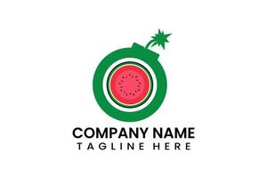 eben Bombe Wassermelone Symbol Logo Vorlage Design vektor