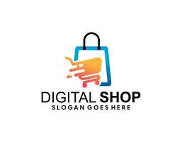 Online-Shop-Logo-Designs-Vorlage, Vektorillustration vektor