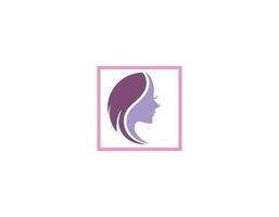 skönhet salong logo.elegant smink kvinna ansikte vektor