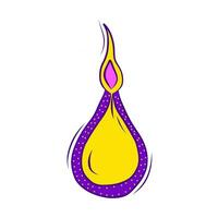 Farbe Verbrennung Diya Kerze dekorativ Element zum Diwali Festival im Gekritzel Stil vektor