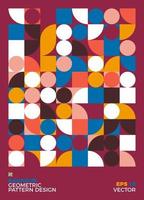 abstrakte Bauhaus geometrische Hintergrundillustration, buntes Wandbild geometrische Formen flaches Design vektor