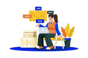 Email Bedienung bietet an anpassbar Domänen zum Unternehmen. vektor