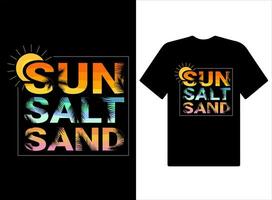 Sol salt sand t-shirt design sommar illustration proffs vektor