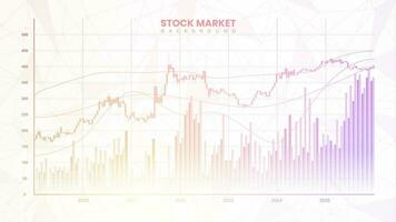 finanziell Bar Diagramm, Ausbeute Kurven, Leuchter Diagramm, Bindung Daten, und ansteigenden Graph auf ein Weiß Hintergrund. verbessert Geschäft Information und Finanzen Wachstum Daten. Lager Markt Hintergrund vektor