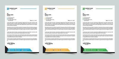 företags- företag brev design mall med 3 Färg variation vektor