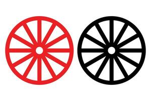 vagn trä- hjul ikon, hjul vektor ikon.