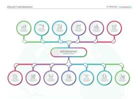 infographic bearbeta design med ikoner och 13 alternativ eller steg. vektor