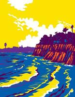 campus punkt strand på lagun väg isla vista kalifornien wpa affisch konst vektor