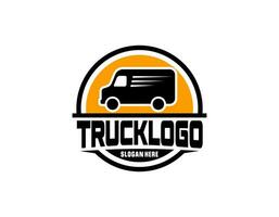 Geschäft Logo logistisch LKW Design Anhänger Transport, ausdrücken Ladung Lieferung Unternehmen Vorlage Idee vektor
