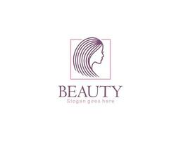 Frau Gesicht Logo Design Vektor Illustration. Frau Gesicht geeignet zum Schönheit und kosmetisch Unternehmen Logos.