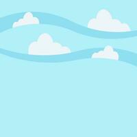 Wolken Rahmen Wohnung, halbkreisförmig Wolken Vorlage Kinder- Hintergrund Poster Banner. Vektor Illustration