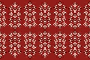 ethnisch geometrisch Stoff Muster Kreuz Stich.ikat Stickerei ethnisch orientalisch Pixel Muster rot Hintergrund. abstrakt, vektor, illustration. Textur, Kleidung, Rahmen, Dekoration, Motive, Seide Hintergrund. vektor