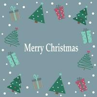 fröhlich Weihnachten Karte mit Weihnachten Bäume und Geschenke vektor