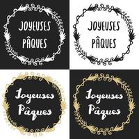 franska påsk gratulationskort joyeuses paques vektor