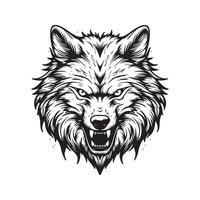 Wolf, Jahrgang Hand gezeichnet Illustration vektor